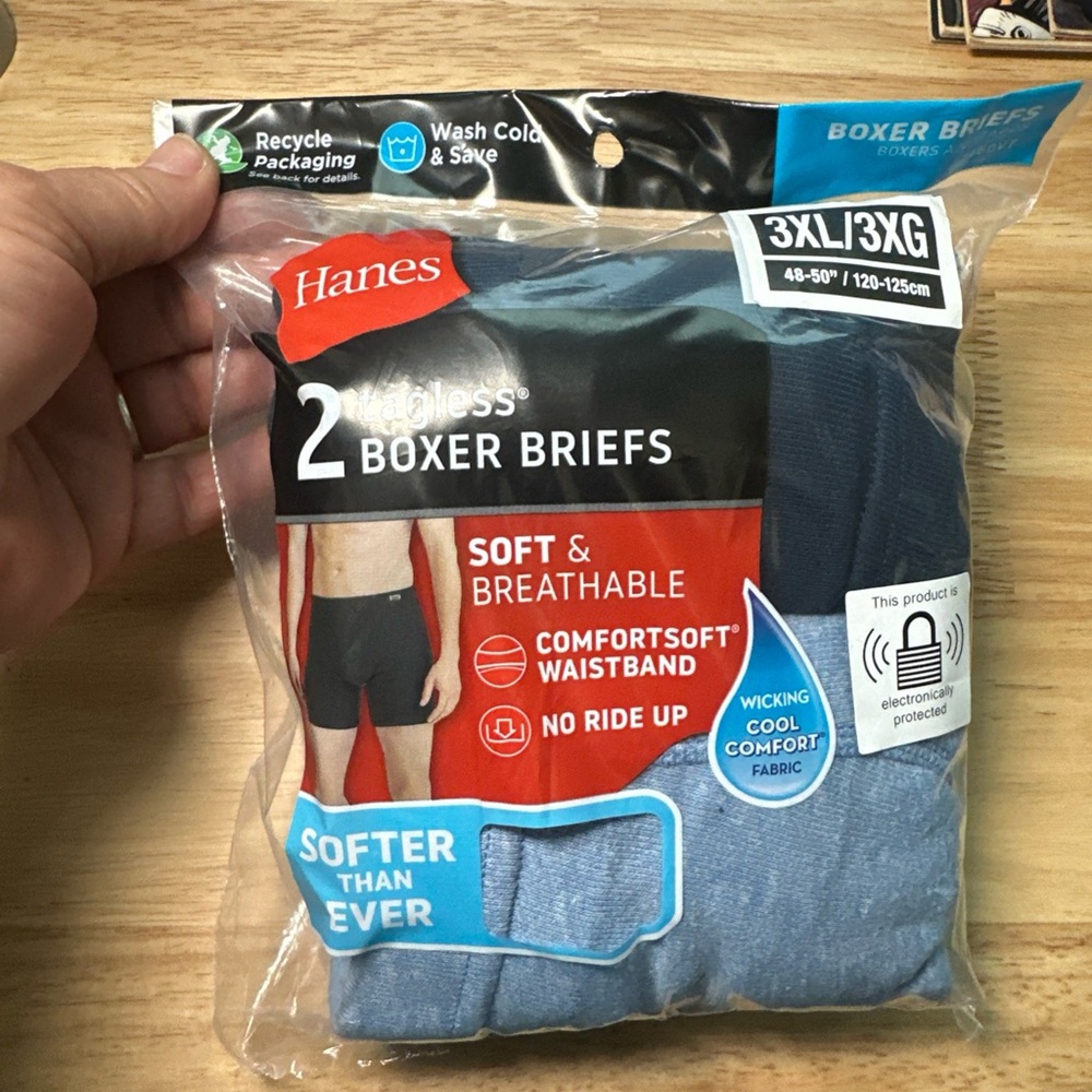 Hanes 2-Pack Boxer Briefs - Light Blue & Dark Blue